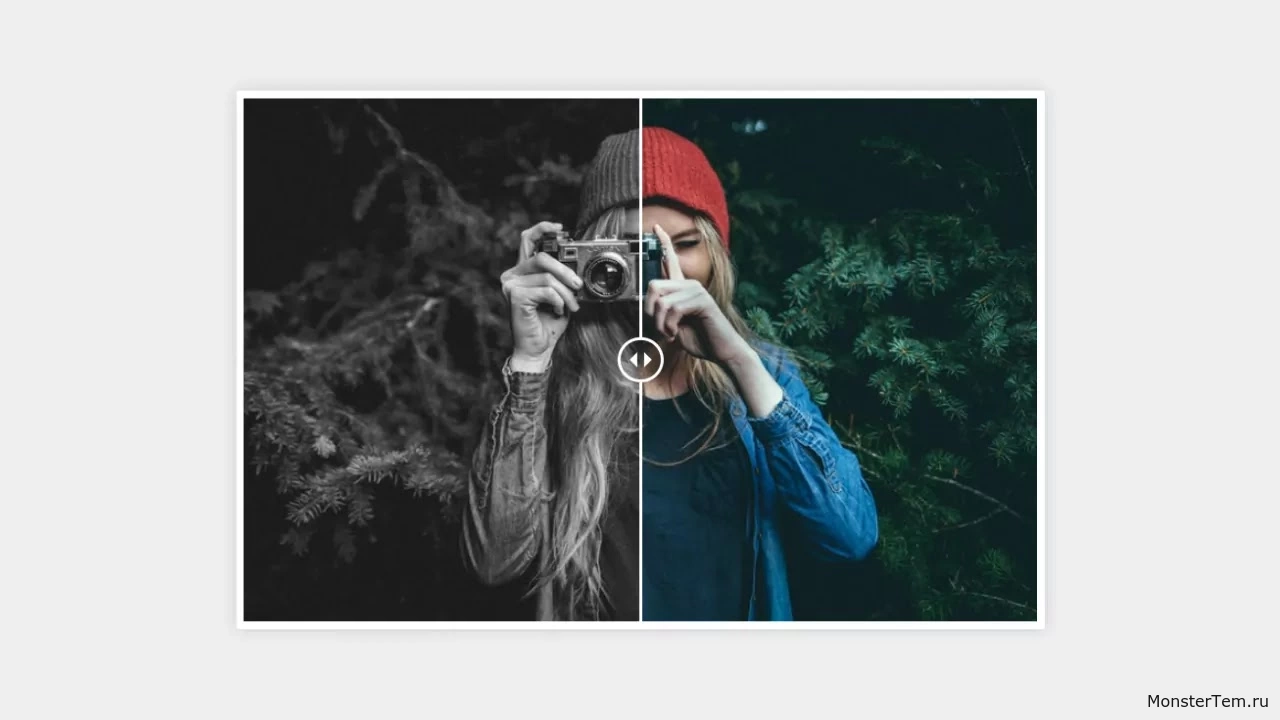 Потрясающий слайдер До и После для сравнения изображений используя HTML CSS и JavaScript