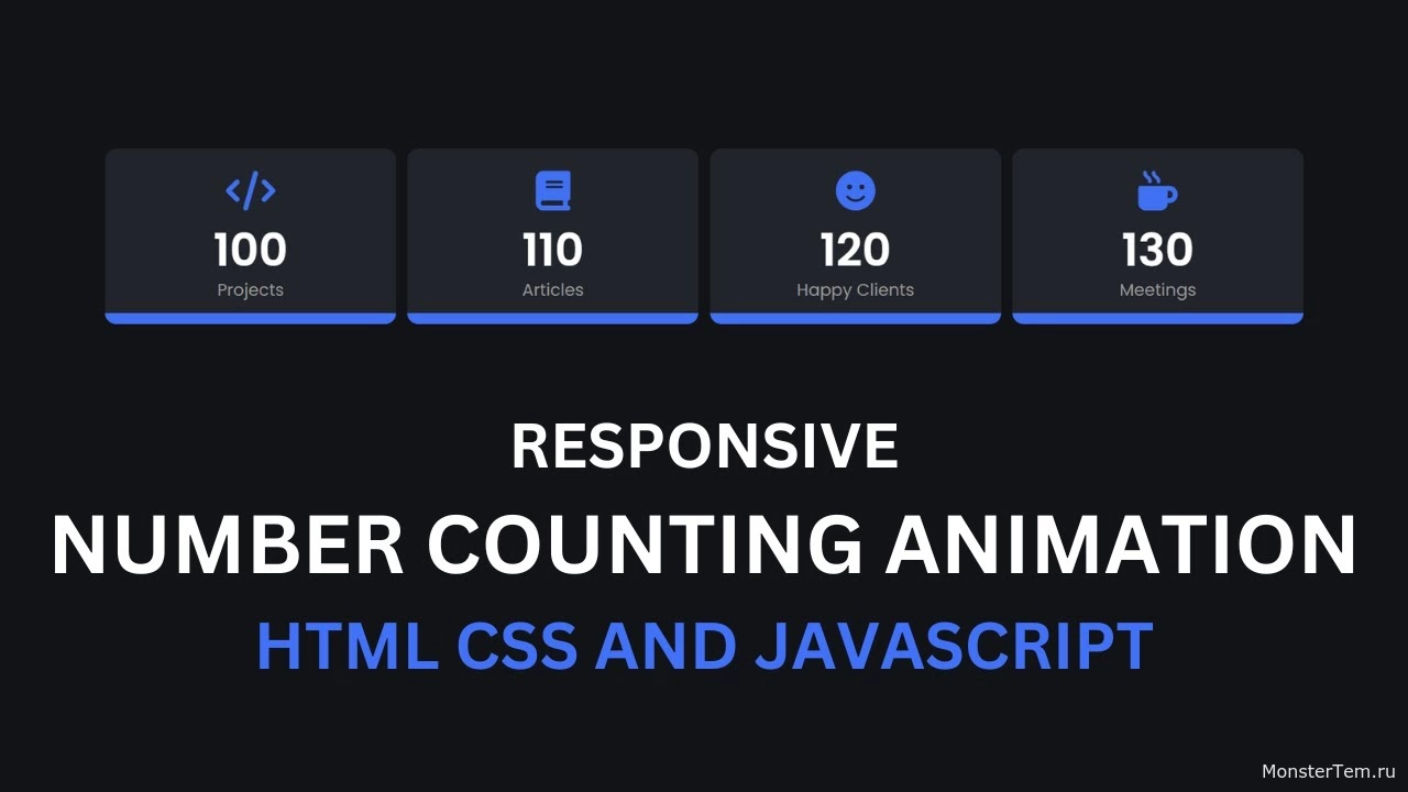 Адаптивная анимация подсчета чисел с использованием JavaScript